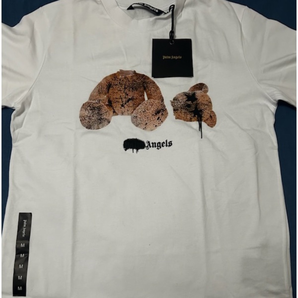 Palm Angels Bear Print Sprayed Logo T-shirt